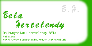 bela hertelendy business card