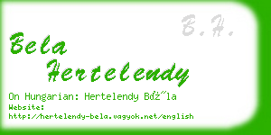 bela hertelendy business card